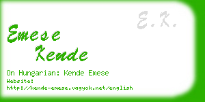 emese kende business card